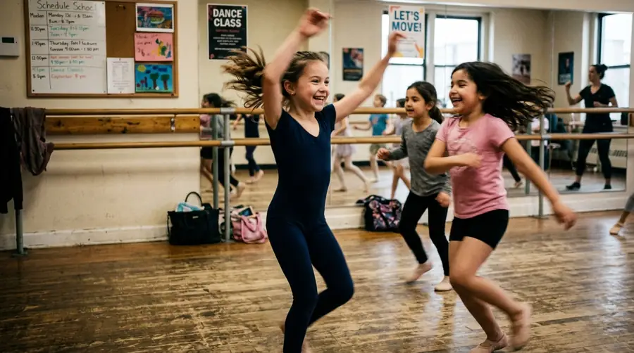 Children enjoying a dance class